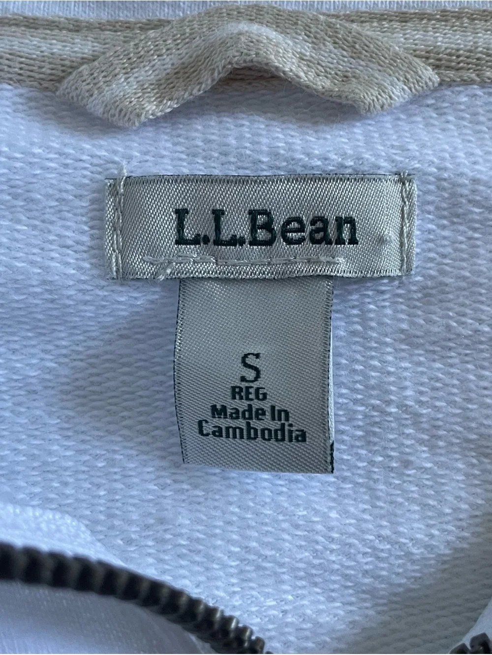 LL Bean Peak’s Island White 1/4 Zip Multi Stripe Pullover - Picture 4 of 6